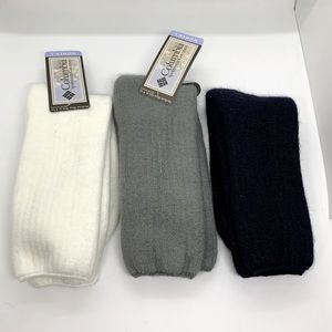 NWT Columbia socks in navy, grey, cream.